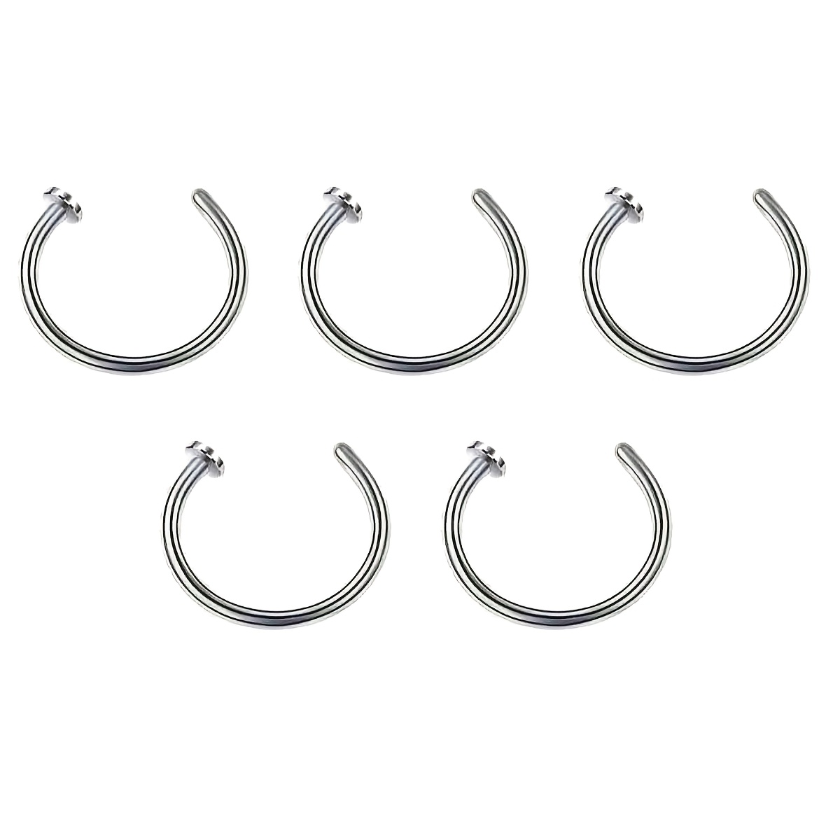 1/3/5pcs Women Fake Piercing Nose Ring C Shape Lip Ring Set